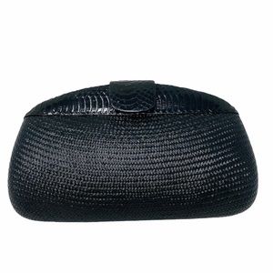 Gorgeous Straw & Python/Snake Clutch Bag*$725
